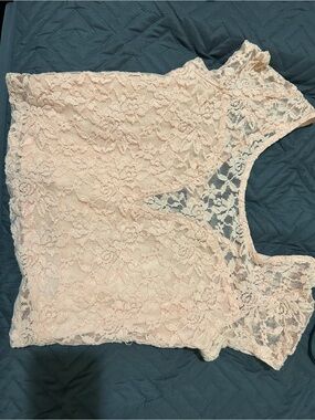 Material Girl Blush Pink Lace Sleeveless Top